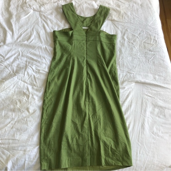 Adrianna Papell Linen Blend Beaded Cleopatra Dress - Picture 11 of 12